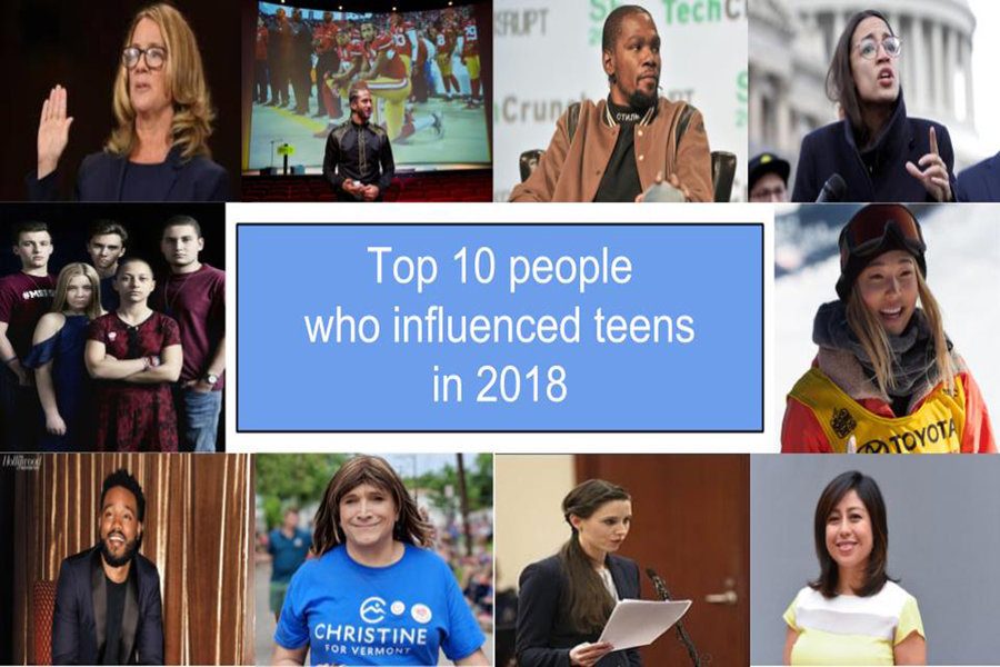 Parkland student activists, Rachael Denhollander, and Cristina Jimenez are among those who changed teen lives in 2018. 