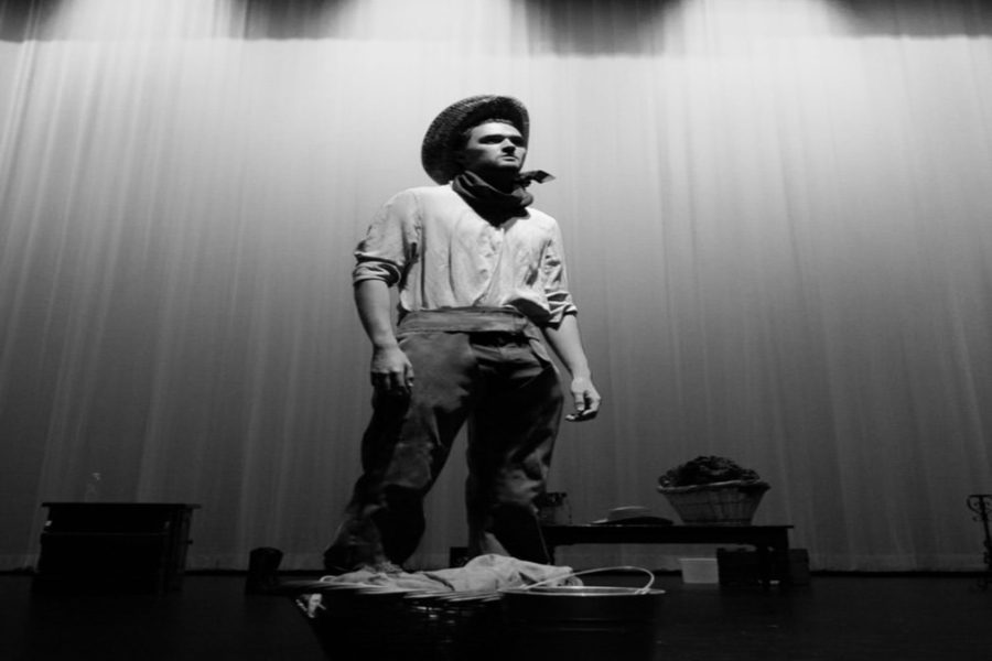 Lincoln Robisch acting in his film Mice. 