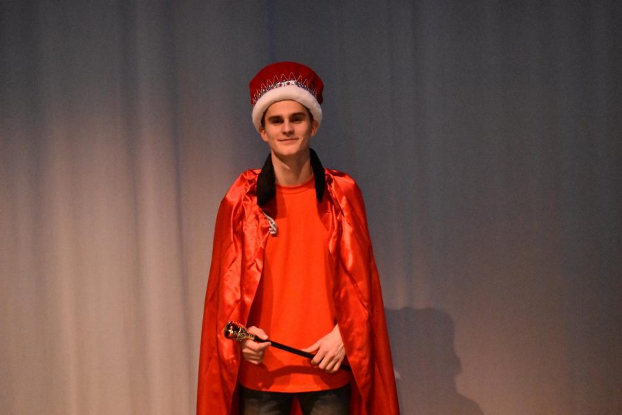 Noah Price dressed as royalty after being named Mr. Linganore