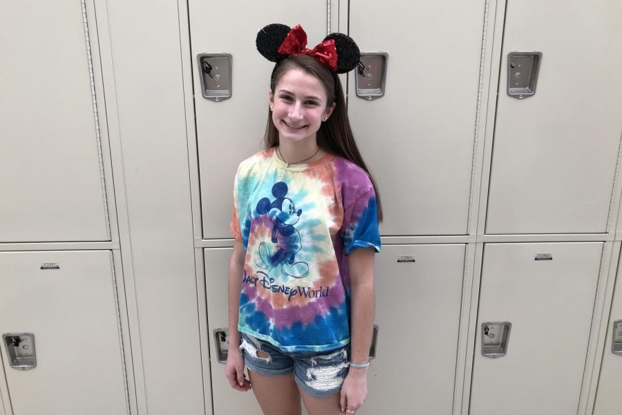Sophomore, Ashley Nash dresses up in her Mickey mouse ears for Disney day.