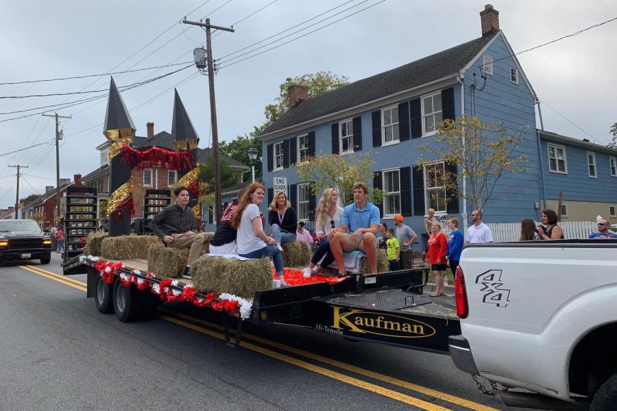 Saturday: Senior homecoming royalty ride in the parade. At the homecoming game on Friday night, Emily Webb and Jacob Blue were crowned King and Queen.