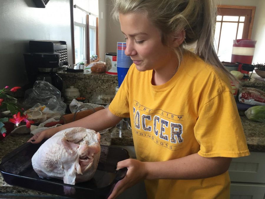 Kendall decided to cook a turkey--she was proud of her experience and would do it again!
