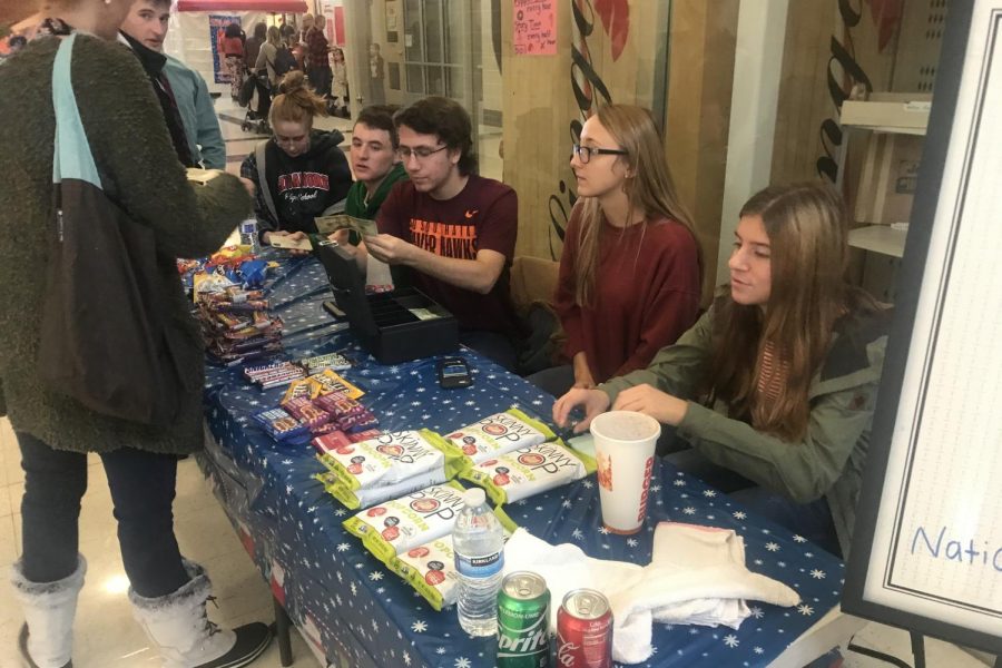 Business Honor Society sells snacks to raise money for families in need.