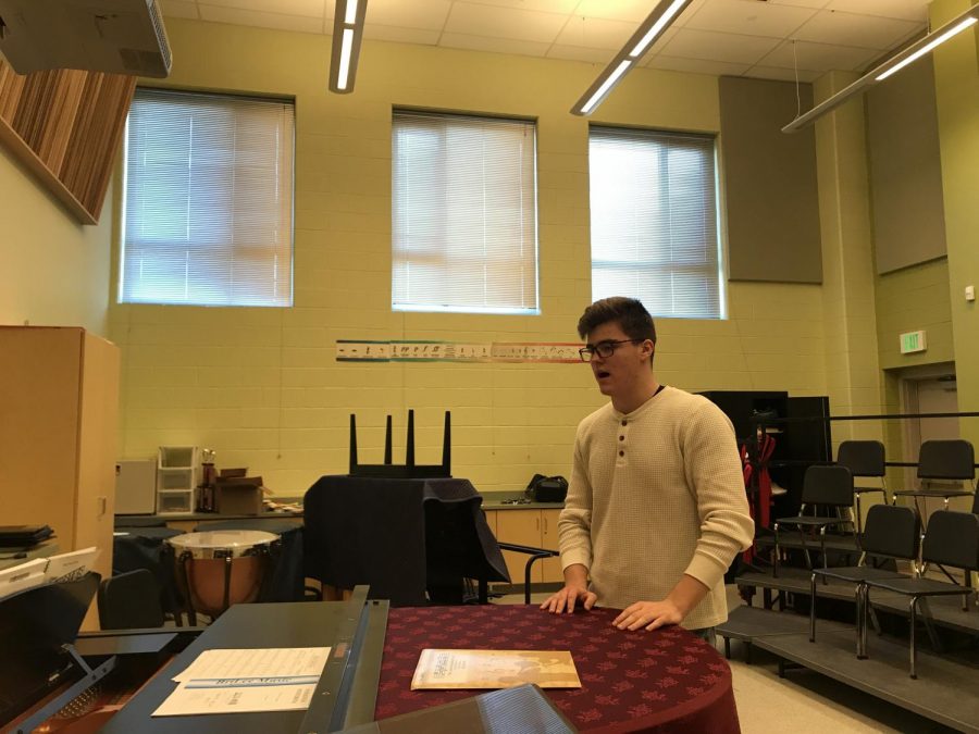 Senior David Kominars sings for his callback.