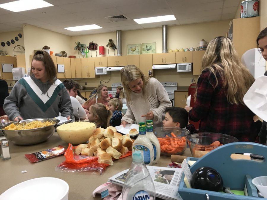 Little Lancers celebrate Thanksgiving with their buddies. 