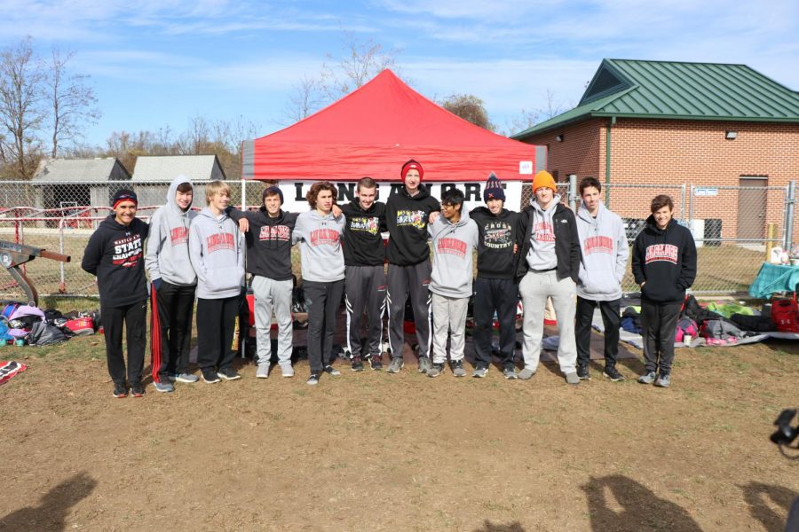 Linganore boys team poses together after 3A state meet. 