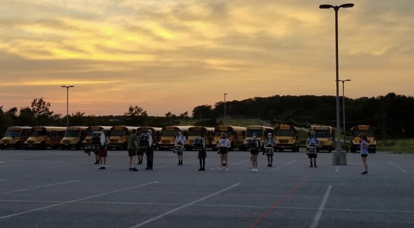 Linganore Drumline rehearses with new Covid-19 guidelines