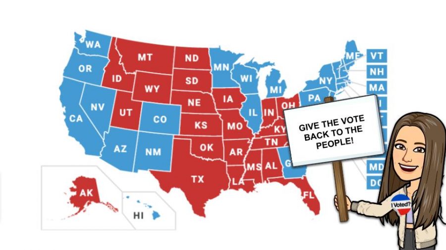 The Electoral College, give the vote back to the people.