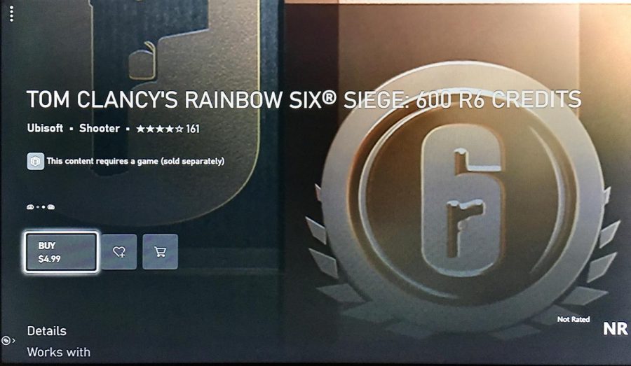 A small pack of credits in popular first person shooter, Rainbow Six. Siege, which will set you back $5.