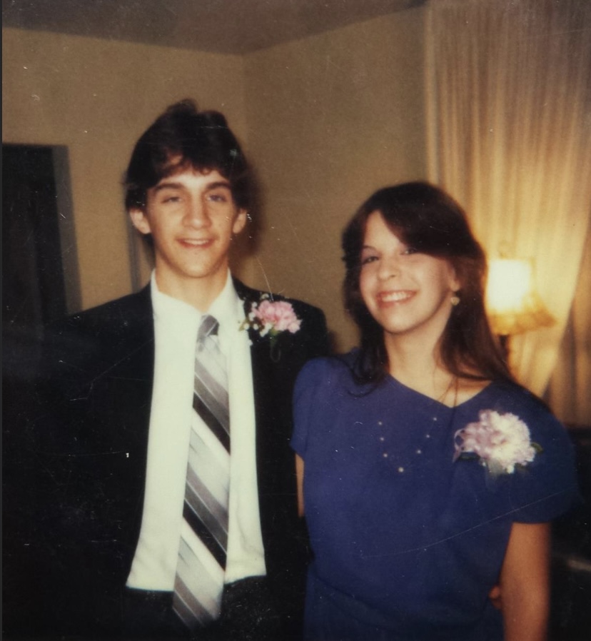 Mary McNally and her date, _____ to the ring dance, 1985.