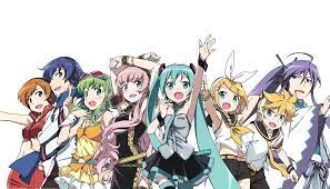 a picture featuring Hatsune miku, Rin,Len, Kaito, Luka, Mekio, and Gumi