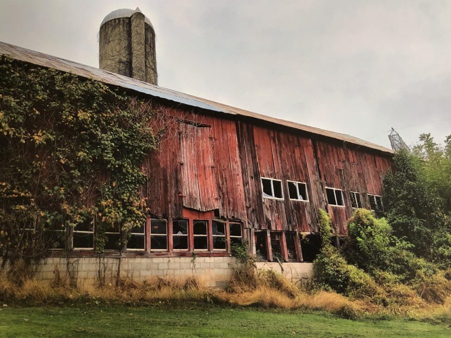 Jackson Enos takes a picture of a old barn