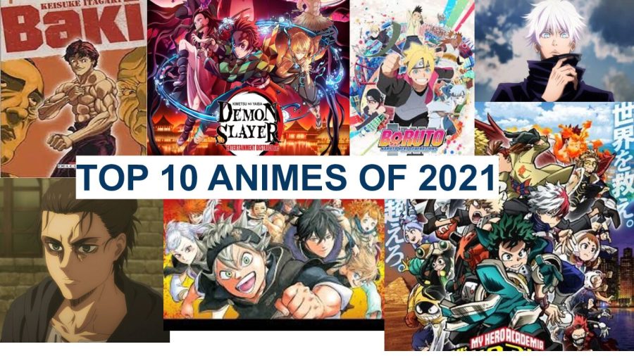 A collage of the top 10 animes on this iist. 