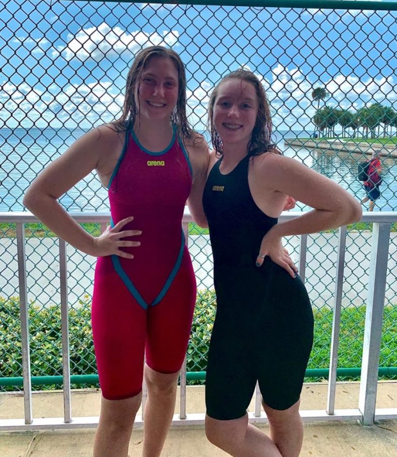 Emily Lotito and friend in St. Petersbugh, Fl for a swim meet