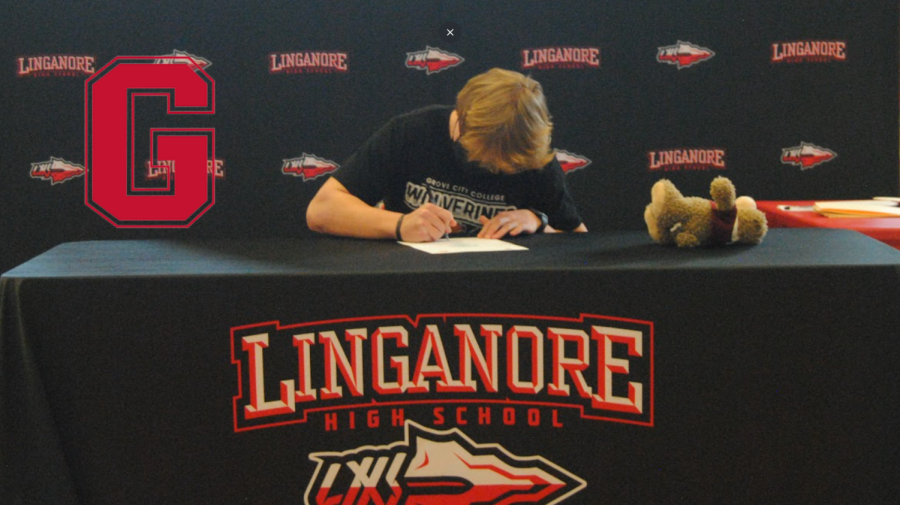 Luke DeMember signs is national letter of intent to continue his football career at Grove City College.