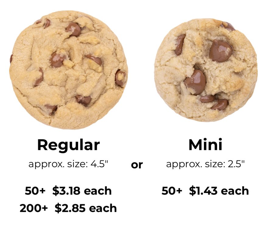 Crumbl Cookie offers to sizes when ordering catering.