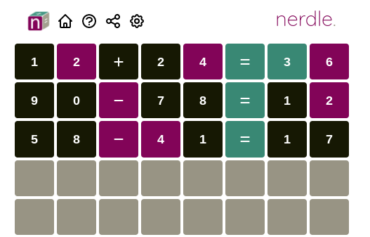 Nerdle: The daily math equation game