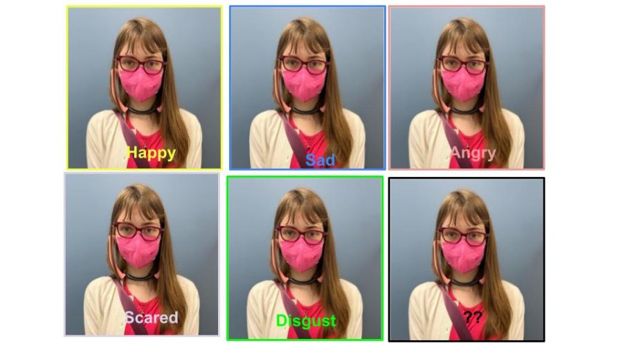 Author+Alexis+Simmerman%2C+demonstrates+that+masks+make+it+hard+to+decipher+emotions+from+one+another%2C+much+like+how+autism+and+ADHD+does.