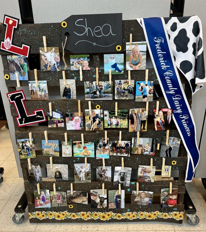Senior and outgoing President Shea Cencula decorated a wood palette with splashes of paint and all of her FFA memories. 