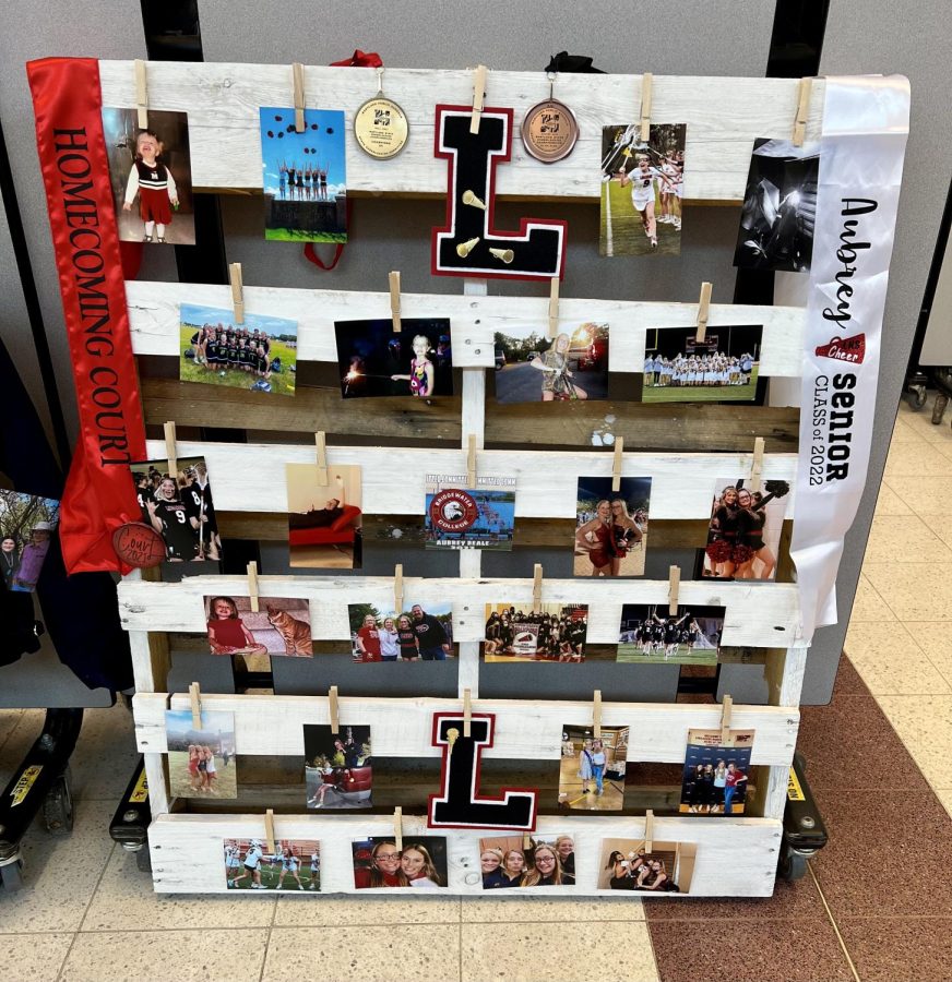 Senior Aubrey Beal celebrated her FFA accomplishments with this decorated wooden palette. 