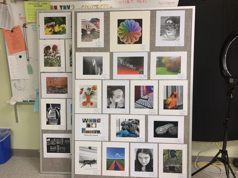 Some of the pieces being displayed from Photography 1 classes.