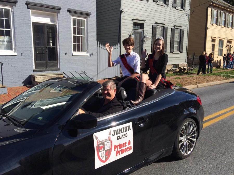 In 2015, Junior prince and princess Garrett Wiehler and Taylor Thomas ride in the homecoming parade.