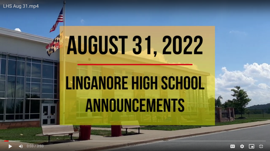 Morning Announcements: August 31, 2022