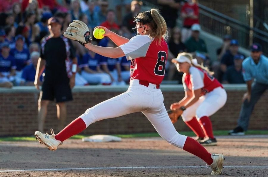 Camryn MacKay pitching during one of her games. 