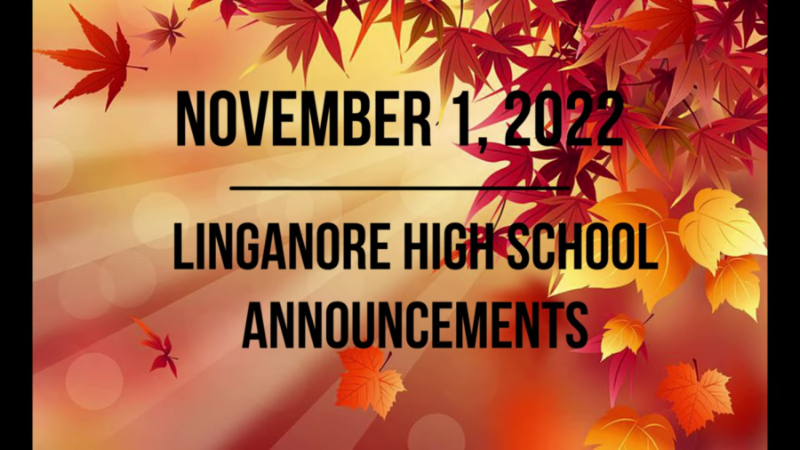 Morning Announcements: November 1, 2022