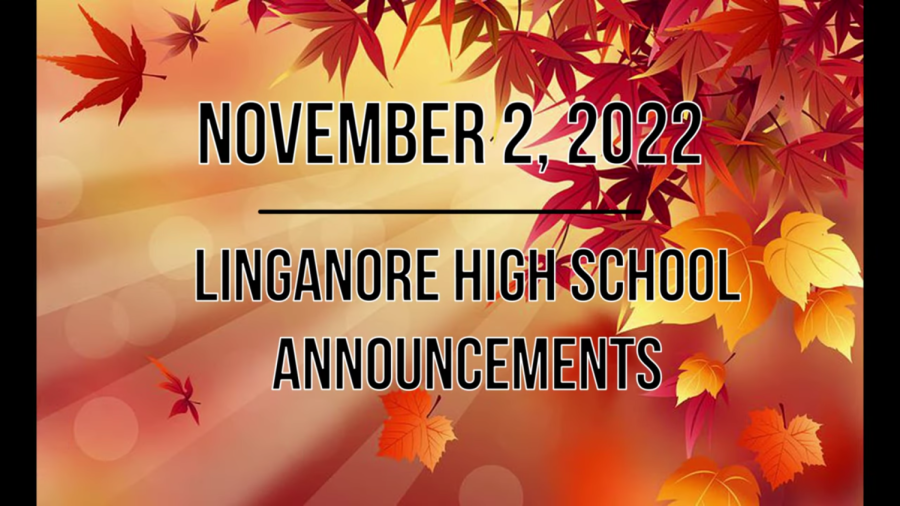 Morning Announcements: November 2, 2022
