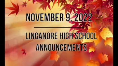 Morning Announcements: November 9, 2022