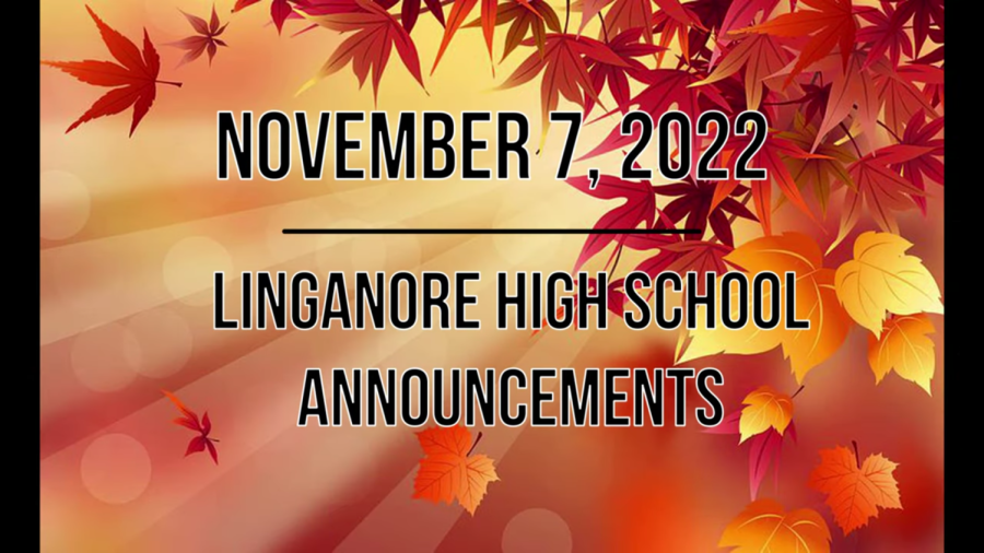 Morning Announcements: November 7, 2022