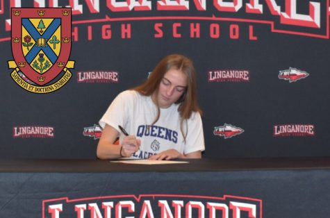 Savannah Donahue signs her National Letter of Intent to Queens University.