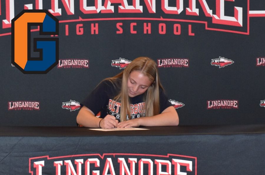 Camryn MacKay signs her National Letter of Intent to continue her softball career at Gettysburg College. 