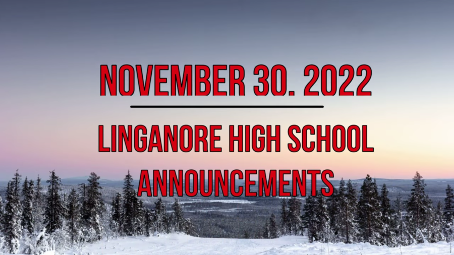 Morning Announcements November 30, 2022