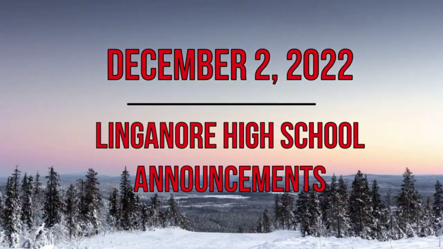 Morning Announcements: December 2, 2022