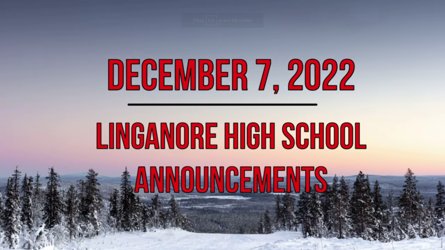 Morning Announcements: December 8, 2022