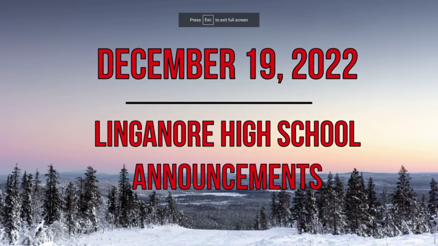 Morning Announcements: December 19