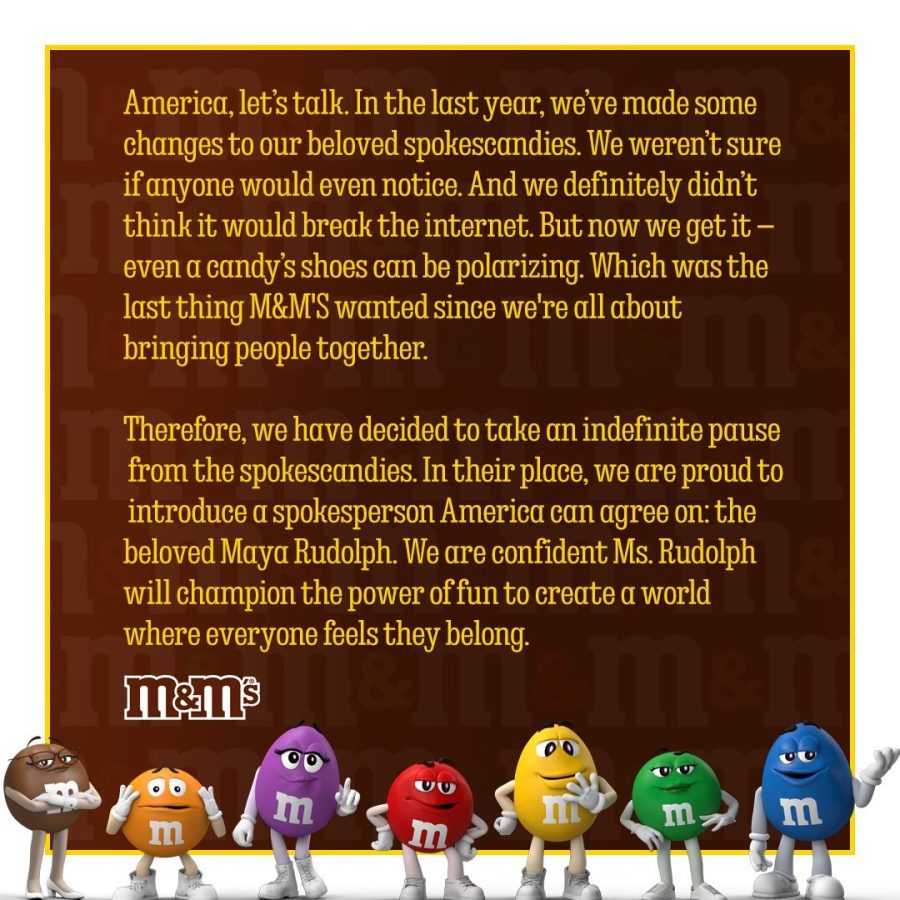 M&M's tweet announces the "indefinite pause" they are putting on their spokescandies.