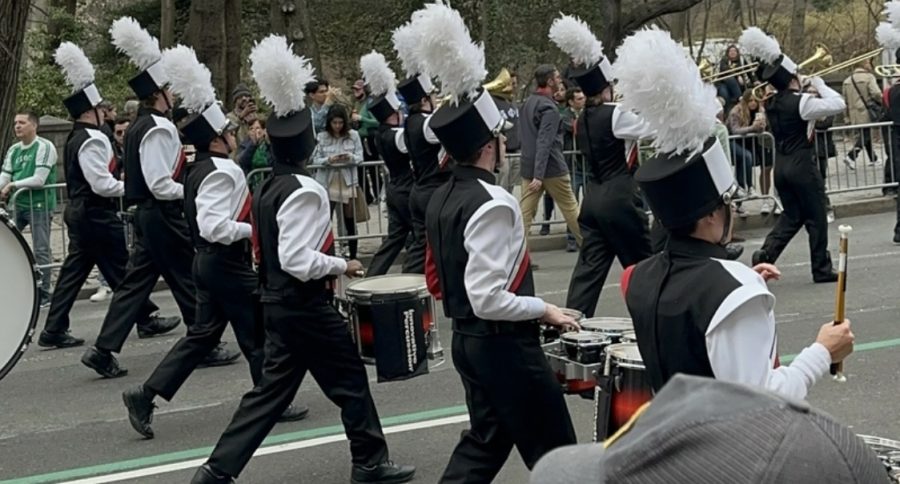 The band marches in the  Patricks Day Parade to Patriots on Parade. 