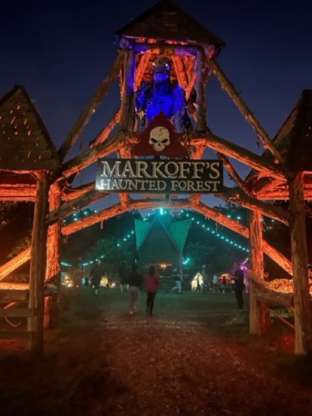 Markoffs Haunted Forest entrance into Markoffs Midway. 