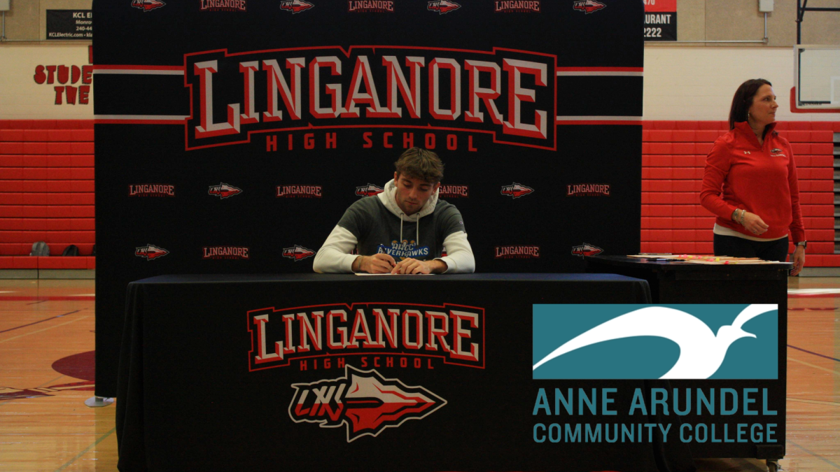 Dylan Remphrey signs his National Letter of Intent to play baseball at Anne Arundel Community College.