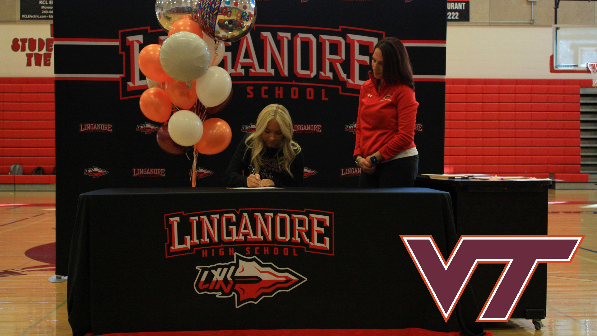 Reese Wallich signs her National Letter of Intent to play lacrosse at Virginia Tech next fall.