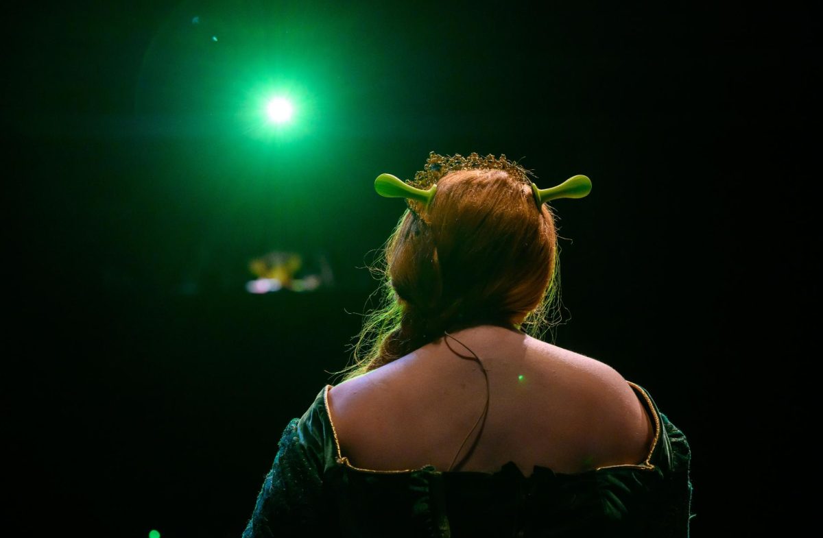 Sophomore Allie Logue who played Fiona in this years production of Shrek looks out at the audience. (Photo by Mike Miller-used with permission)