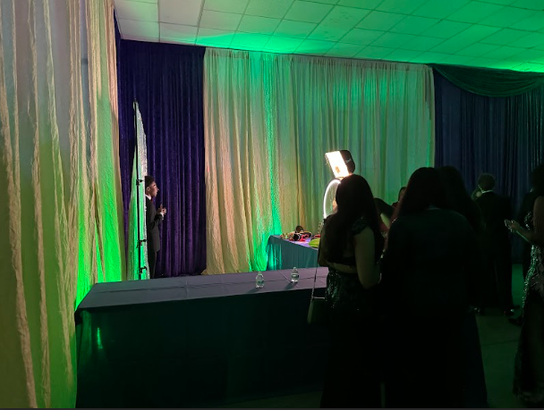 Students are able to take photos in the photobooth during prom.