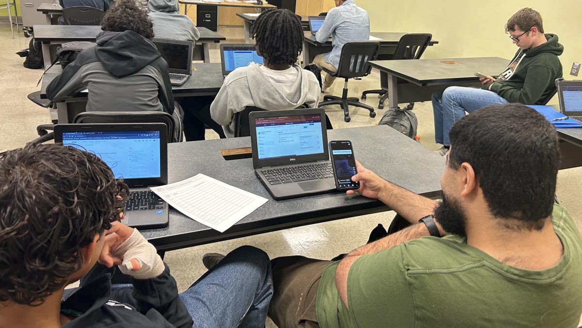 Phones can serve as a constant distraction to class, even to the people who are not using it themselves.