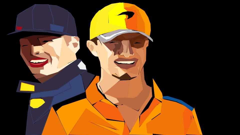 Graphic of Lando Norris and Max Vertsappen