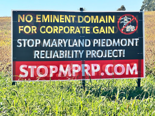 Stop MPRP signs were put up all over the community. This one is located outside of Linganore High School.