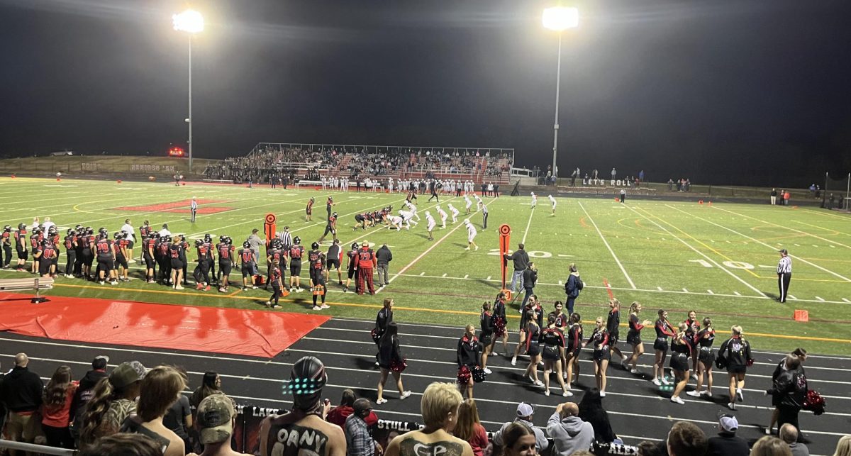 The Lancers start on offense in the 3rd quarter of the Linganore versus Urbana annual football game. 