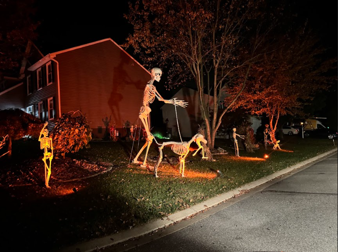 Halloween decorations all set up and ready for the Halloween festivities!